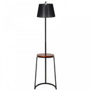 HOMCOM Steel Middle Shelf Floor Lamp Black