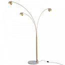 HOMCOM Steel 3-Branch Floor Lamp Gold