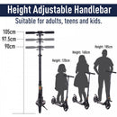 ALPINE SPIRIT Black Foldable Kick Scooter, Adjustable Height, 94L x 38W x 90-105Hcm