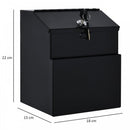 Steel Lockable Letter Box w/ Compartments Black