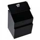 Steel Lockable Letter Box w/ Compartments Black