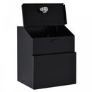 Steel Lockable Letter Box w/ Compartments Black