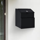 Steel Lockable Letter Box w/ Compartments Black