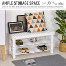 MDF Hidden Storage Slatted Shoe Rack White