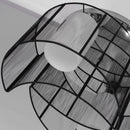 HOMCOM Chandelier  40x25H cm  Chrome/Fabric-Black