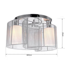 HOMCOM Modern Design Mini Style Flush Mount Ceiling Light with Flush Metal Finish Chandelier for Hallway, Dining Room, Living Room - White