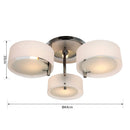 HOMCOM 3 Lights Acrylic Lamp Light Indoor Pendant Chandelier Flush Mount Office Living Room Bedroom-White