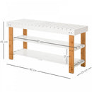 MDF Hidden Storage Slatted Shoe Rack Brown/White