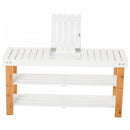 MDF Hidden Storage Slatted Shoe Rack Brown/White