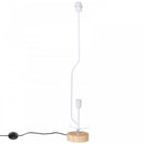 HOMCOM 120H cm Wooden Base Floor Lamp W/Linen Fabric-Cream White |