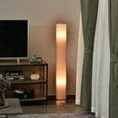 HOMCOM 120H cm Wooden Base Floor Lamp W/Linen Fabric-Cream White |