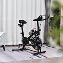 Steel Stationary Bike 8-Level Belt Driven Exercise Bike w/ LCD Monitor Black