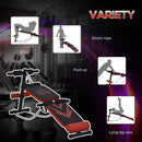 Multifunctional Sit Up Bench Foldable Exercise Weight Bench w/ Elastic Rope Fitness Equipment