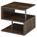 Particle Board S-Shaped Side Table Brown