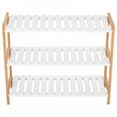 MDF 3-Tier Slatted Shoe Rack Brown/White