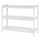 MDF 3-Tier Slatted Shoe Rack White