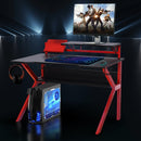 MDF Spacious Gaming Desk Workstations for Home and Office w/ Cup Holder Red