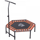 HOMCOM Mini Trampoline W/Adjustable Handle Bar, ?121.92 x 122-138H cm-Black/Orange