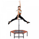 HOMCOM Mini Trampoline W/Adjustable Handle Bar, ?121.92 x 122-138H cm-Black/Orange