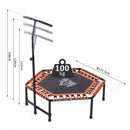 HOMCOM Mini Trampoline W/Adjustable Handle Bar, ?121.92 x 122-138H cm-Black/Orange
