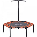 HOMCOM Mini Trampoline W/Adjustable Handle Bar, ?121.92 x 122-138H cm-Black/Orange