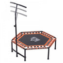 HOMCOM Mini Trampoline W/Adjustable Handle Bar, ?121.92 x 122-138H cm-Black/Orange