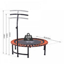 HOMCOM Mini Trampoline, ?114.3 x 122-138Hcm-Black/Orange