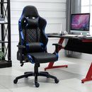 Vinsetto Holographic Stripe Gaming Chair Ergonomic PU Leather High Back 360-¦ Swivel w/ 5 Wheels 2 Pillows Back Support Racing Reclining Black Blue