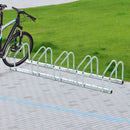 Bike Floor Parking Rack Bicycle Cycle Locking Stand Storage Holder Steel For 5 Bikes