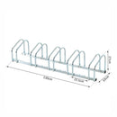 Bike Floor Parking Rack Bicycle Cycle Locking Stand Storage Holder Steel For 5 Bikes