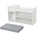 MDF Multi-Compartment Shoe Storage Bench Grey/White