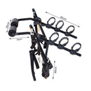 Outsunny 3 Bike Rear Hitch Mount Carry Rack Car Truck Carrier Bicycle Mountain Universal Fitting w/ Fix Strap Black