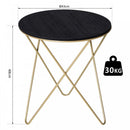 Metal Base Side Table MDF Surface Lift-Top Black/Gold