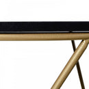 Metal Base Side Table MDF Surface Lift-Top Black/Gold