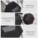 Rubber Dumbbell Sports Hex Weights Set 2x5kg Ergo Workout Pair