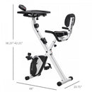 Indoor Magnetic Exercise Bike 8-Level Adjustable Magnetic Resistance Cardio Trainer Seat Height Adjustable Cycling Bike, w/ Desktop, 1.5kg Flywheel, LCD Display,  White Adjust Workout