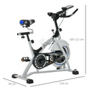 Indoor Cycling Bike Quiet Belt Drive Exercise Stationary, Flywheel Cardio Workout Bicycle , Comfortable Adjustable Seat & Handle with Elbow Pads, w/ LCD Monitor, Phone Holder, Bottle Holder Adjust
