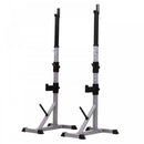 Steel Adjustable Heavy Duty Barbell Weight Lifting Bench Silver/Black