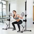 Steel Adjustable Heavy Duty Barbell Weight Lifting Bench Silver/Black