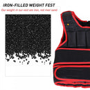 Outsunny 15kg Weight Vest Adjustable Exercise Workout w/ 36 Weights Padding Easy Use Cardio Running Fitness Black Red 15KGS Gym Training Loss