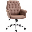 Vinsetto Tufted Desk Chair w/ Arm Rest on Wheels Coffee Brown