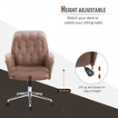 Vinsetto Tufted Desk Chair w/ Arm Rest on Wheels Coffee Brown