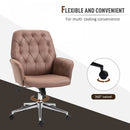 Vinsetto Tufted Desk Chair w/ Arm Rest on Wheels Coffee Brown