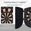 HOMCOM Electronic Dartboard Set 26 Games and 185 Variations with 6 Darts and Cabinet to Stroage Multi-Game Option Ready-to-Play Games