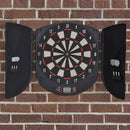 HOMCOM Electronic Dartboard Set 26 Games and 185 Variations with 6 Darts and Cabinet to Stroage Multi-Game Option Ready-to-Play Games