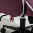 Vinsetto Tufted Desk Chair w/ Arm Rest on Wheels Purple