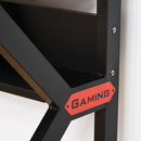 Metal Frame Gaming Computer Desk w/Cup Holder Headphone Hook & Cable Basket Black