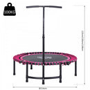 HOMCOM 45"" Mini Round Steel Frame Trampoline w/ Adjustable Handle Pink