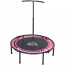 HOMCOM 45"" Mini Round Steel Frame Trampoline w/ Adjustable Handle Pink