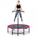 HOMCOM 45"" Mini Round Steel Frame Trampoline w/ Adjustable Handle Pink
